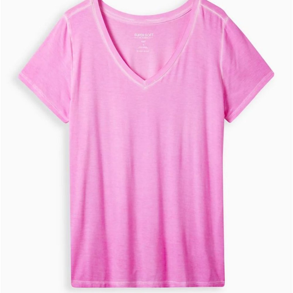 TORRID PINK GLO PERFECT V NECK TEE SHIRT SIZE 3 OR 2X  NWT - Picture 4 of 4